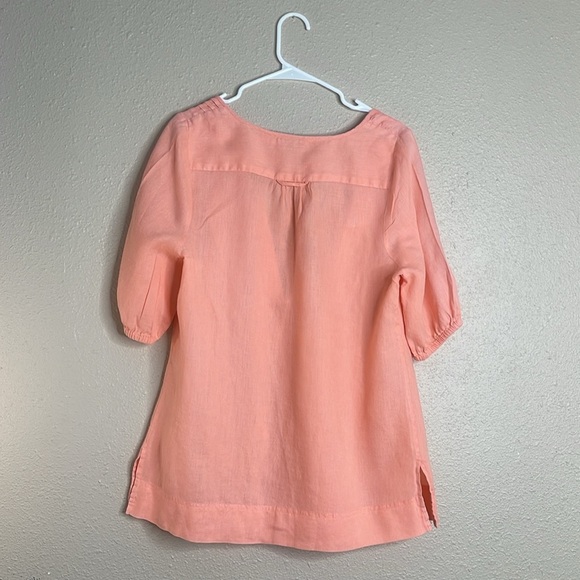 Lane Bryant Women’s Coral Linen Tunic Top Pintuck Detail Boho Blouse Sz 14-16 - Picture 5 of 9